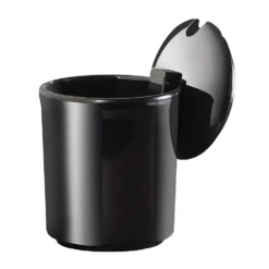 Cal-Mil 1950-32-13NL Black Melamine Round 5" Jar Lid With Notch