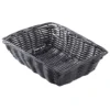 TableCraft 2472 Black 9" X 6" Rectangular Woven Plastic Basket - Dozen
