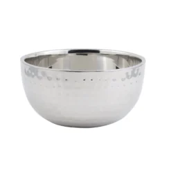 Bon Chef 61260 Hammered Stainless Steel Double Wall 3 Qt. Serving Bowl
