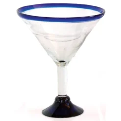 Orion Trading G12-CR 10 Oz. Cobalt Rim Margarita Glass - 12 / CS